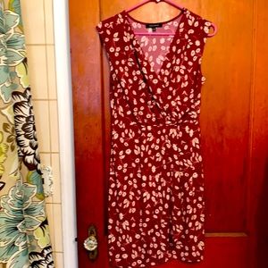 Red floral cocktail dress